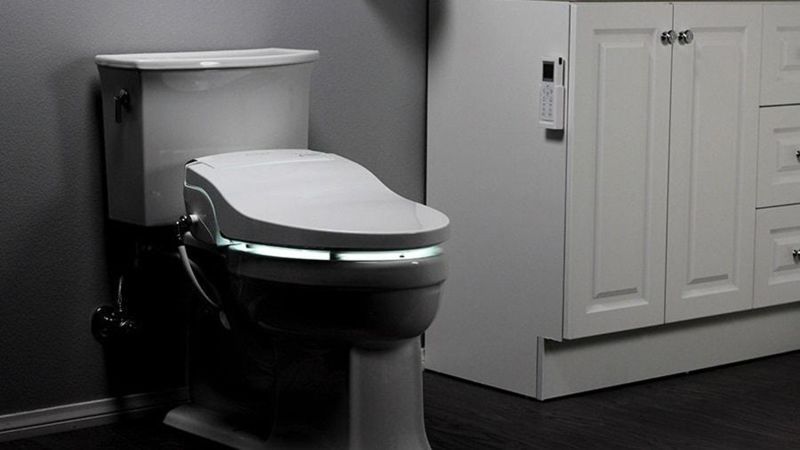 Black heated toilet deals seat