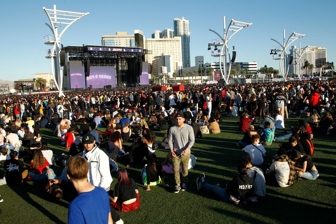 Concert attendees roam the grounds during the first Day N Vegas music festival on  November 2, 2019. 
