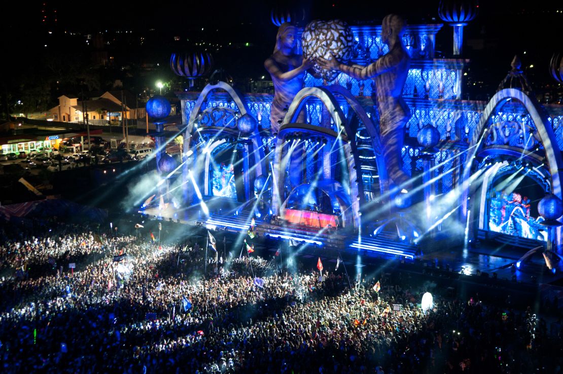 A massive crowd at the Electric Daisy Carnival on November 10, 2018, at Tinker Field in Orlando, Florida. 