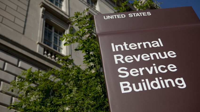 A sign identifies the Internal Revenue Service (IRS) building in Washington, D.C., U.S., on Monday, April 16, 2012. The deadline for individuals to file their 2011 tax returns is April 17. Photographer: Andrew Harrer/Bloomberg via Getty Images