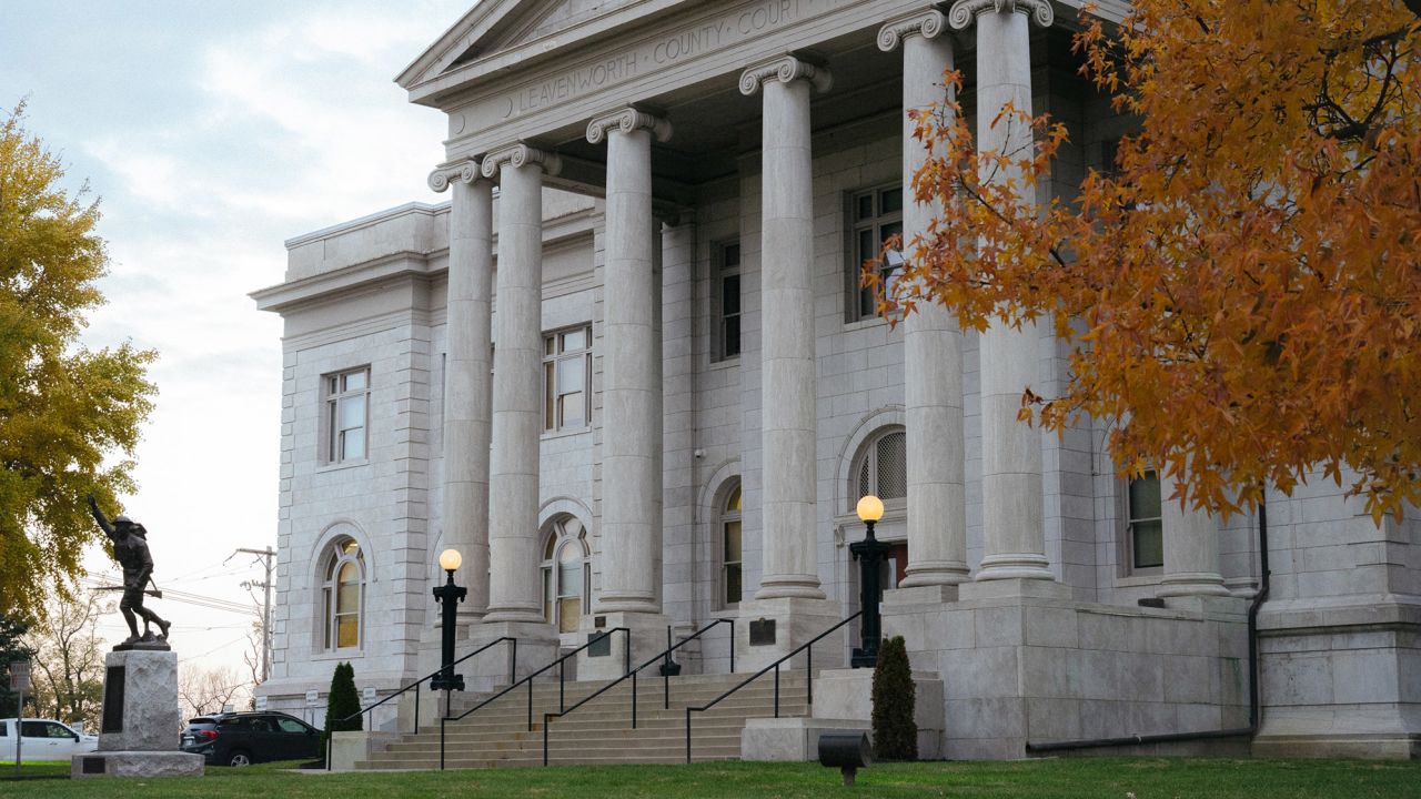 The Leavenworth County Courthouse building, where the county commissioners' office is located, in Leavenworth, Kansas.