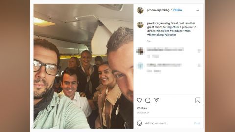 A photo posted on October 27 on the Instagram account of filmmaker Jamie Hull-Greenwood, the director of the viral video. CNN obscured the comments from other Instagram users.