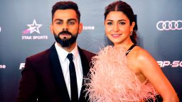 India's cricket captain Virat Kohli with his wife, actress Anushka Sharma, attend the Indian Sports Honours annual ceremony in Mumbai. 