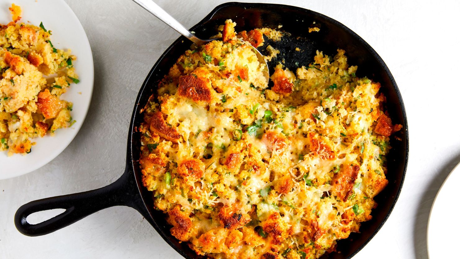 Scallion-cheddar cornbread stuffing