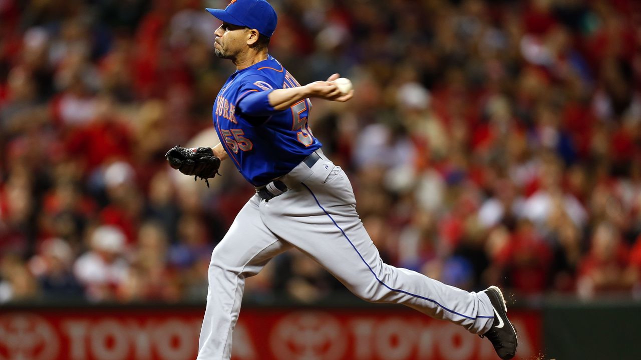 Pedro Feliciano throwing a pitch during a game against the Cincinnati Reds on September 23, 2013.