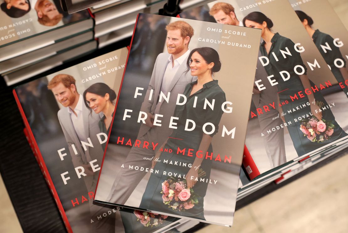 Copies of "Finding Freedom" in a London bookstore
