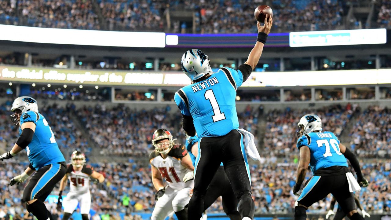 Newton facing the Tampa Bay Buccaneers in September 2019.