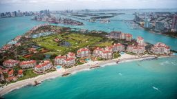 Fisher Island aerial view, Miami.
