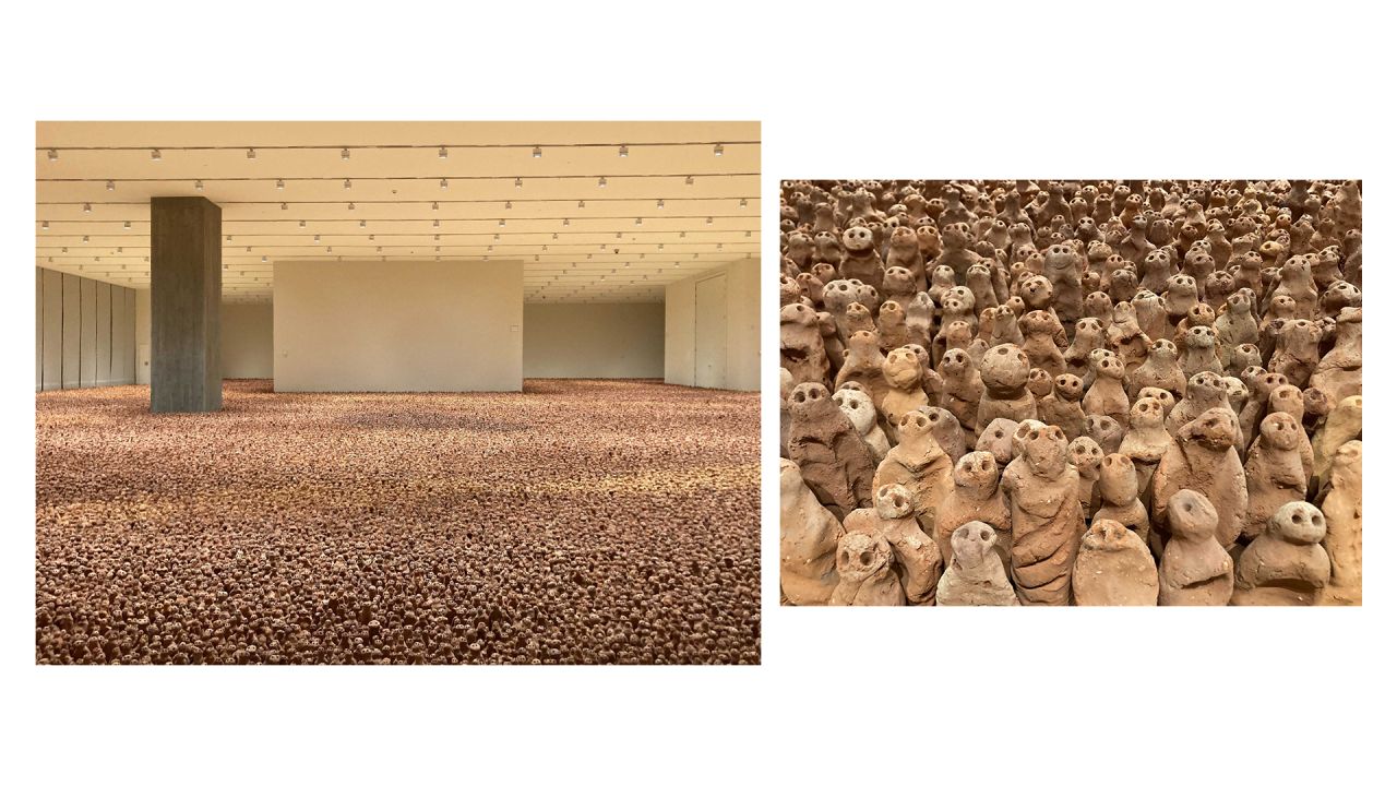 Antony Gormley's 2003 work "Asian Field."
