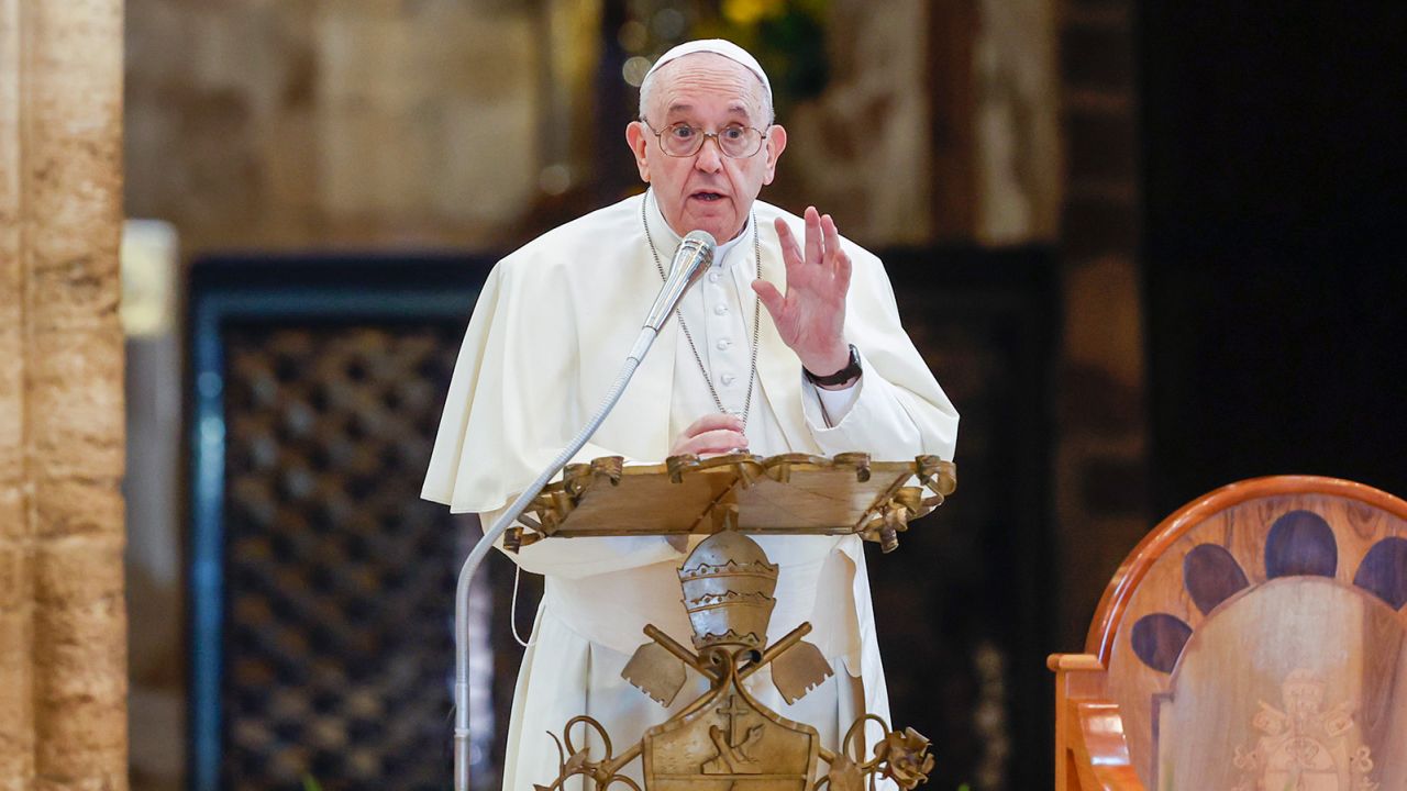 Pope Francis thanked reporters for helping expose clerical sexual abuse scandals, during a ceremony at Santa Maria degli Angeli basilica, in Assisi, Italy on Saturday.