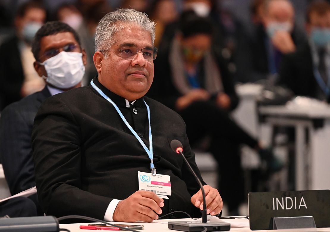 India Environment Minister Bhupender Yadav during the stocktaking plenary on Saturday.
