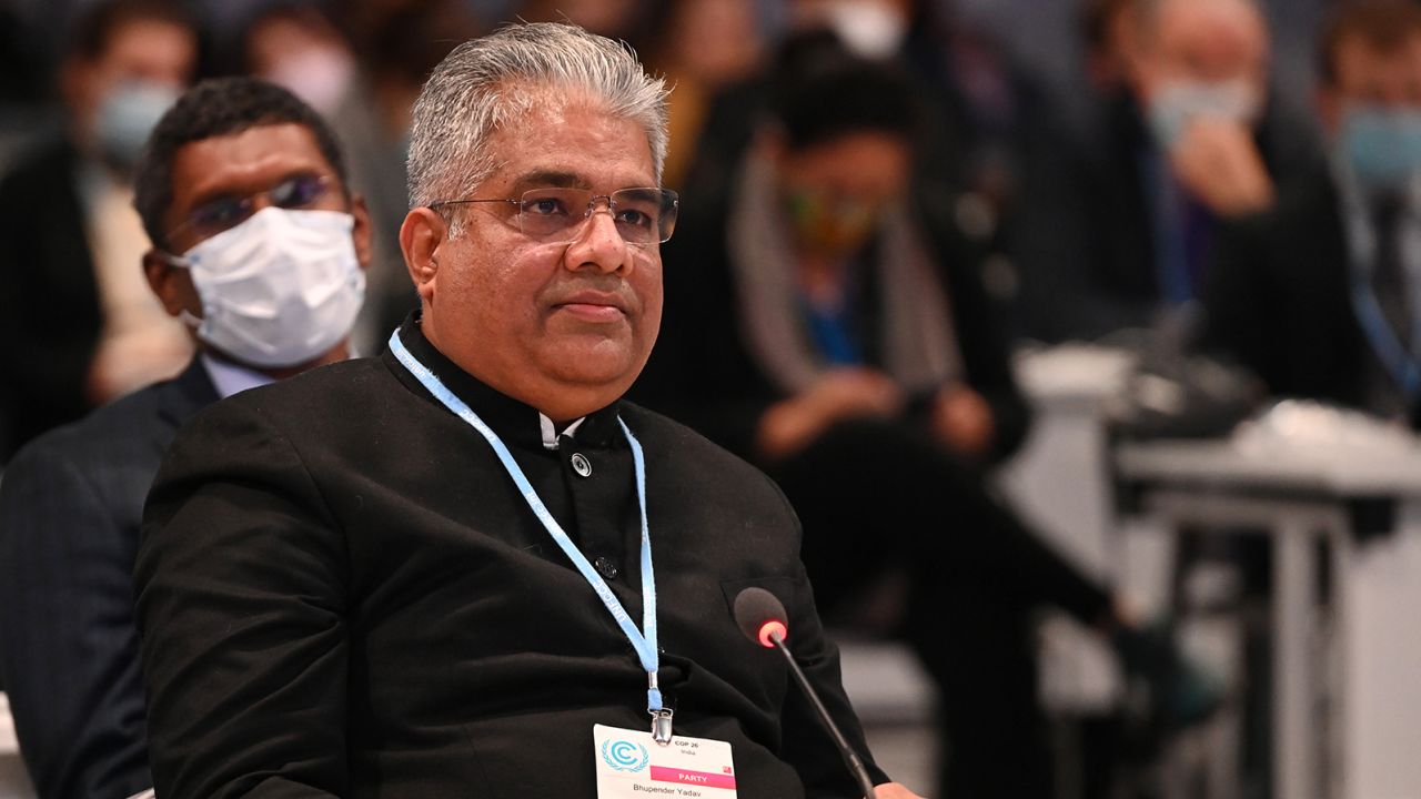 India Environment Minister Bhupender Yadav during the stocktaking plenary on Saturday.