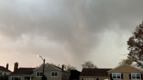 Dave Gordon shot this video of rotating clouds from a possible tornado in Old Bethpage, New York, on Saturday.