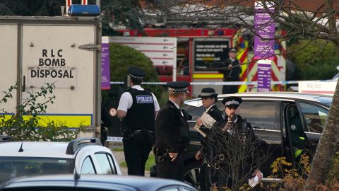 Emergency services are seen outside Liverpool Women's Hospital after an incident occurred on Sunday.