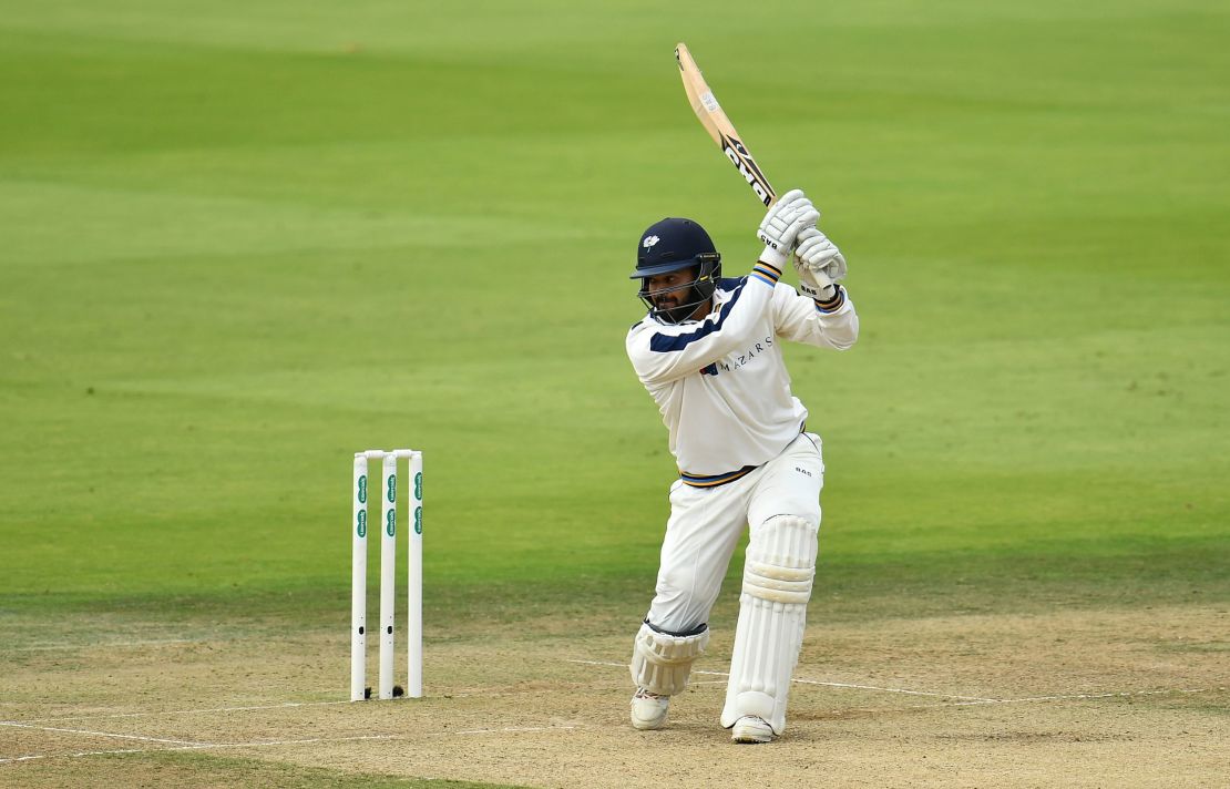 Azeem Rafiq of Yorkshire bats during day three of the County Championship Division One match between Middlesex and Yorkshire at Lords on September 22, 2016 in London, England.