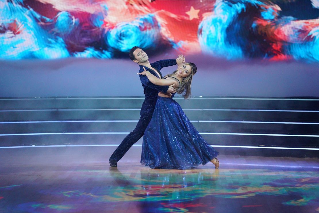 Suni Lee and Sasha Farber in the semi-finals of "Dancing with the Stars" on November 15.
