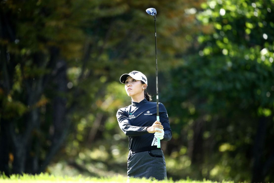 Ko plays a shot on the fifth hole during the final round of the BMW Ladies Championship.