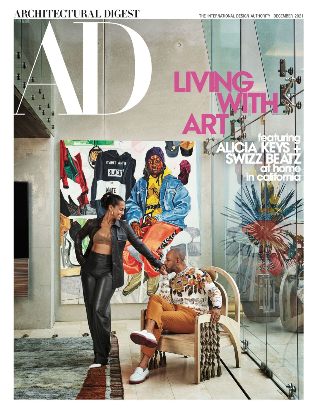 The December issue of Architectural Digest, which features Hugh Jackman and Deborra-Lee Furness' home alongside a cover story on Alicia Keys and Swizz Beatz's California mansion.