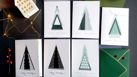 IraFrames Modern Minimal Holiday Cards, Set of 7