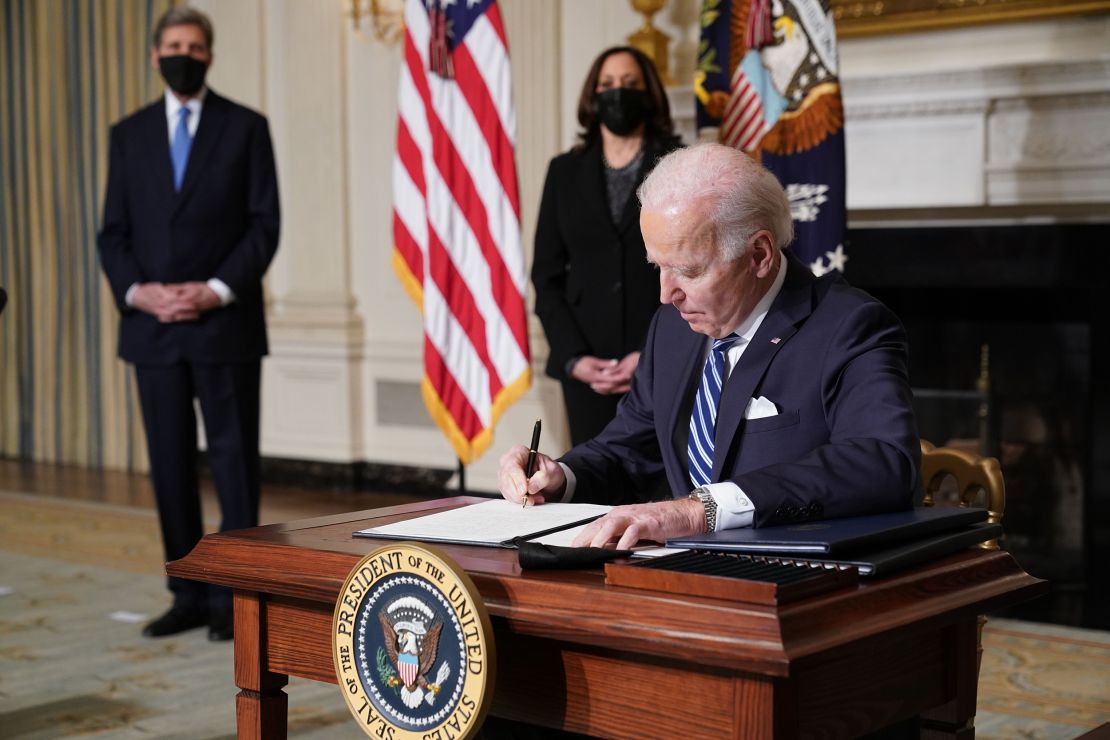 President Joe Biden signed several executive actions on January 27, including one that paused new oil and natural gas leases on public lands or offshore waters.