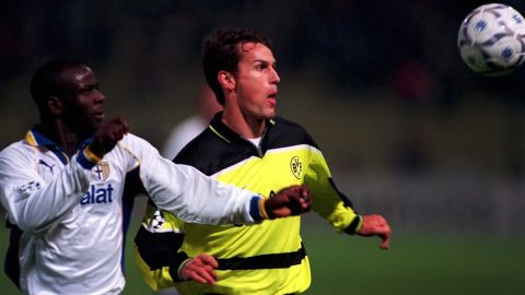Thuram (left) playing for Parma in 1997.