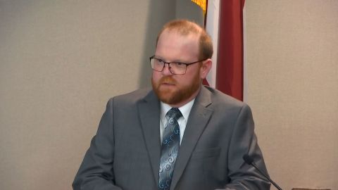 Travis McMichael testifies Wednesday in his trial in Brunswick, Georgia.