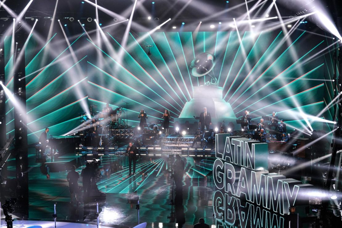 Co-host Víctor Manuelle performs at the 2020 Latin Grammys.