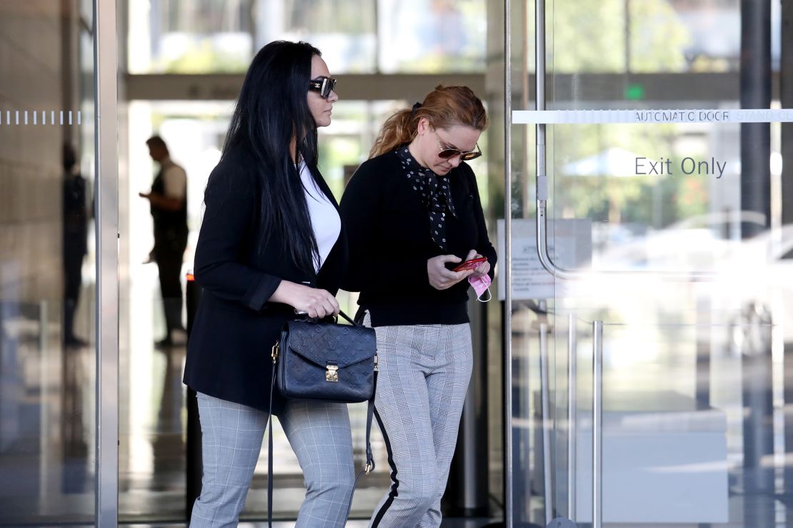 Marietta Terabelian, right, seen in June, was sentenced to six years in prison for conspiracy to commit fraud and other federal crimes. 