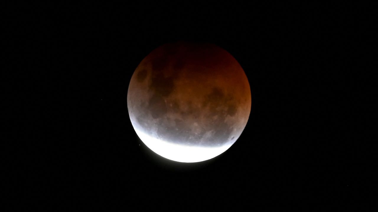 The last lunar eclipse in May was a rare "super blood moon," appearing brighter and larger than a normal full moon in a reddish hue.