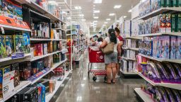 A family shops for toys at a Target store on October 25, 2021 in Houston, Texas. 