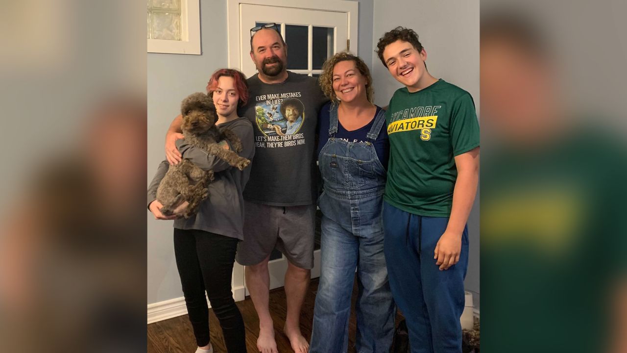 <strong>Family photo: </strong>Their kids are now teenagers, here's the family in June 2021. Jennifer and Chris say they embrace parenting with humor and love. 