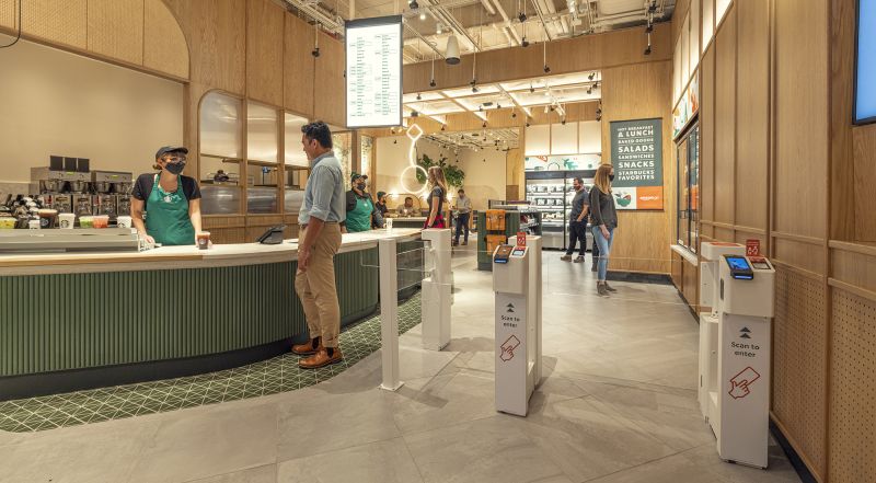 Starbucks and Amazon Go open concept store in New York City | CNN