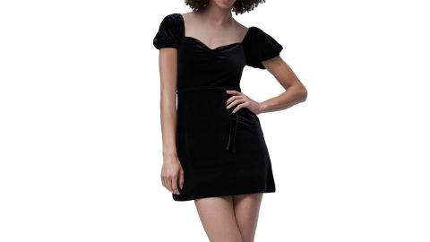 French Connection Yule Velvet Tie-Waist Minidress