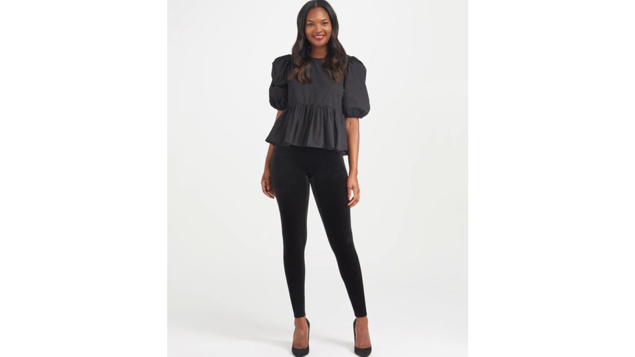 underscored Spanx Velvet Leggings