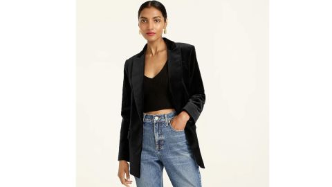 J. Crew Willa Blazer in Stretch Velvet