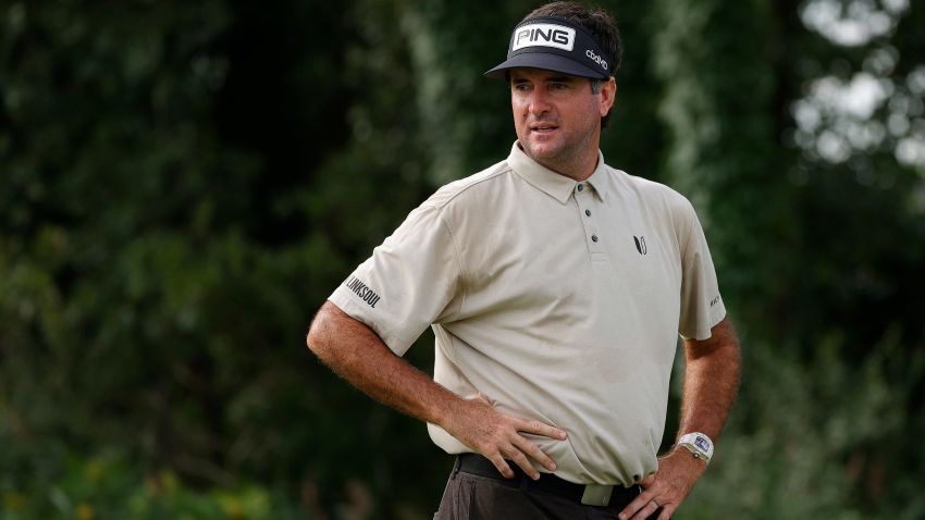 JERSEY CITY, NEW JERSEY - AUGUST 19: Bubba Watson of the United States looks on from the 16th tee during the first round of THE NORTHERN TRUST, the first event of the FedExCup Playoffs, at Liberty National Golf Club on August 19, 2021 in Jersey City, New Jersey. (Photo by Sarah Stier/Getty Images)