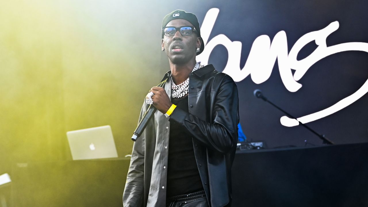 Young Dolph onstage at Centennial Olympic Park on October 9, 2021, in Atlanta, Georgia.