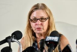 "Rust" script supervisor Mamie Mitchell speaks during a news conference on November 17, 2021, in Los Angeles.