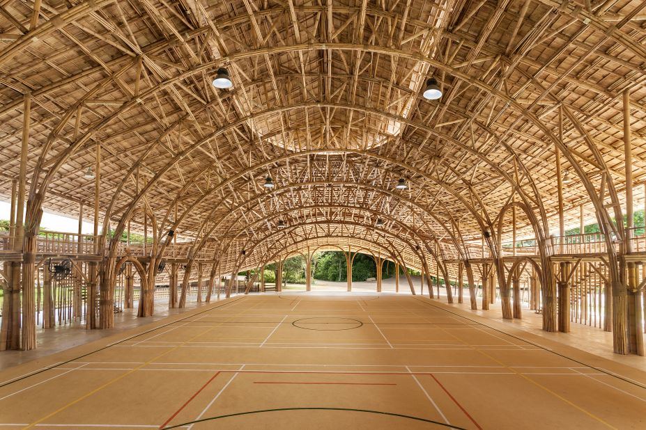 In Thailand, Chiangmai Life Architects used bamboo to build an entire campus for Panyaden International School in the northern province of Chiang Mai, including a cavernous, 782-square-meter sports hall (pictured). <br />