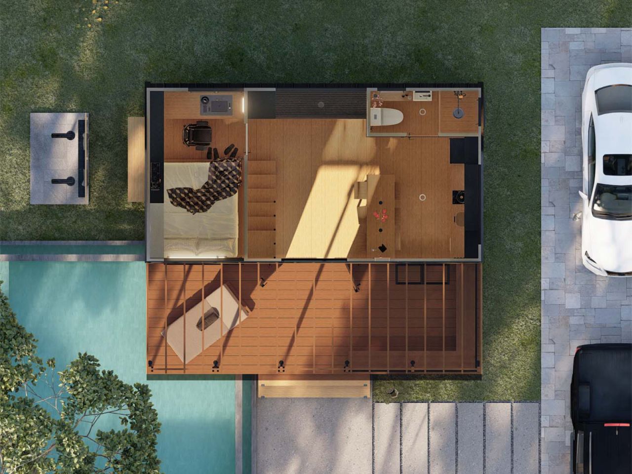 Cubo's homes range from 30 to 63 square meters, the largest sleeping up to six people.