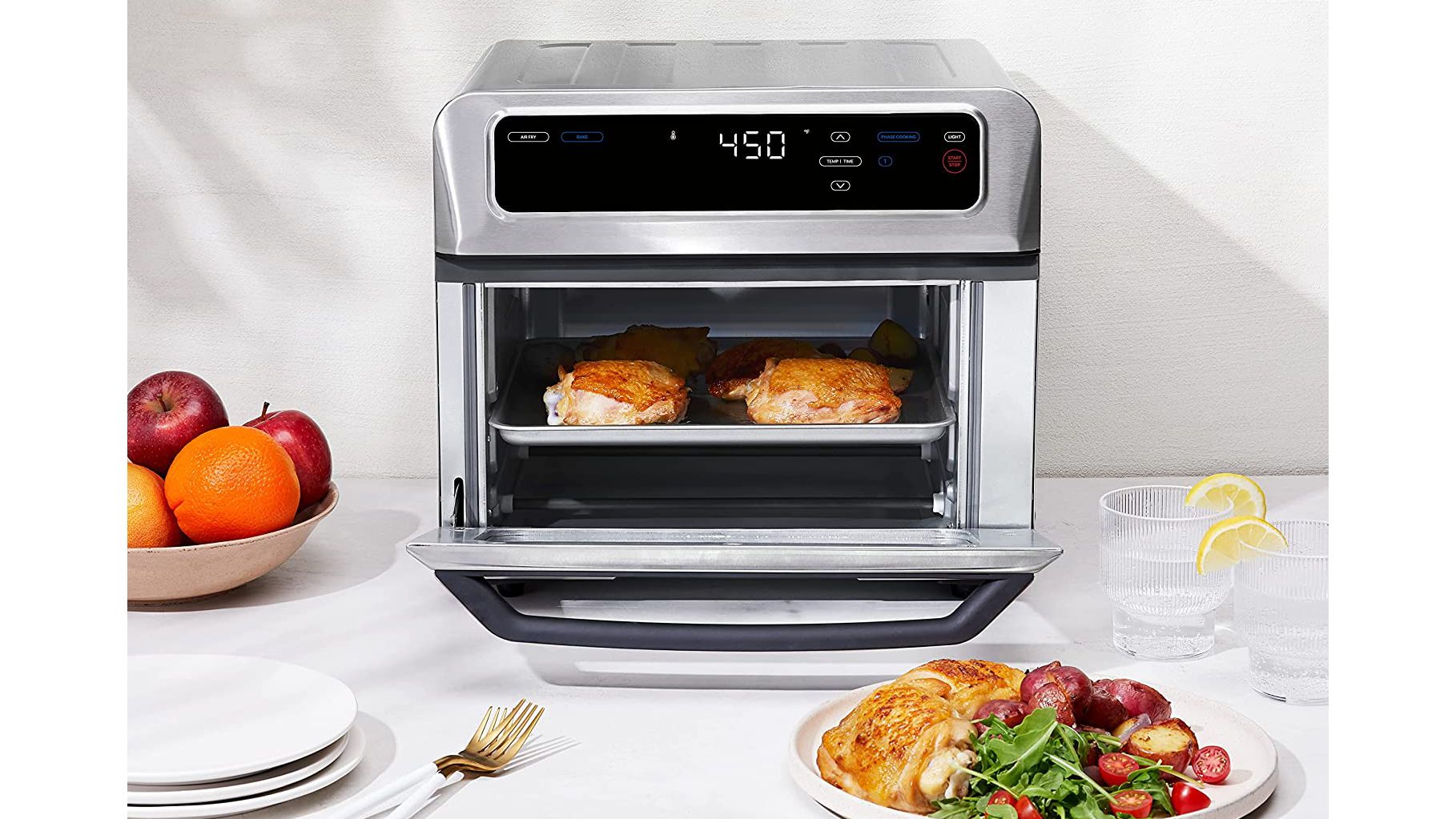 Chefman 21-Quart Stainless Steel Air Fryer in the Air Fryers department at