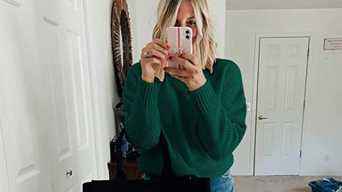 Zesica Women’s Turtleneck Batwing Sleeve Chunky Sweater