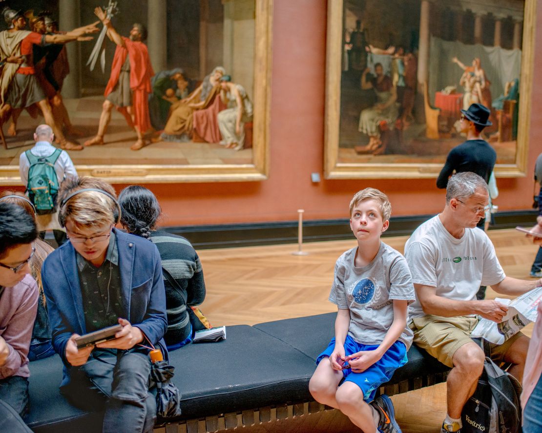 Photographer Mary Berridge's son, Graham, pictured at the Louvre in Paris in 2016.