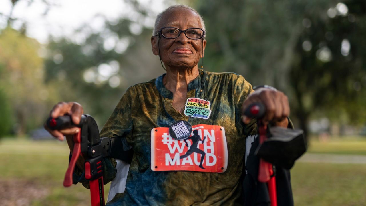 Annie Polite poses for a portrait outside the Glynn County Courthouse.