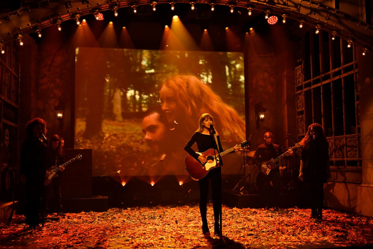 Singer Taylor Swift <a href="https://www.cnn.com/2021/11/14/entertainment/taylor-swift-snl-moments/index.html" target="_blank">performs the full 10-minute version of her song "All Too Well"</a> during a "Saturday Night Live" episode on November 13. Playing behind her was "All Too Well: The Short Film," which premiered the day before. For many of her fans, the film only solidified the speculation that the song, which tells the story of a breakup, was about her short-lived romance with actor Jake Gyllenhaal in 2010. The song was part of the newly released "Red (Taylor's Version)," <a href="https://www.cnn.com/2021/11/12/entertainment/taylor-swift-red-taylors-version-intl-scli/index.html" target="_blank">an expanded rerecording</a> of her classic 2012 album.