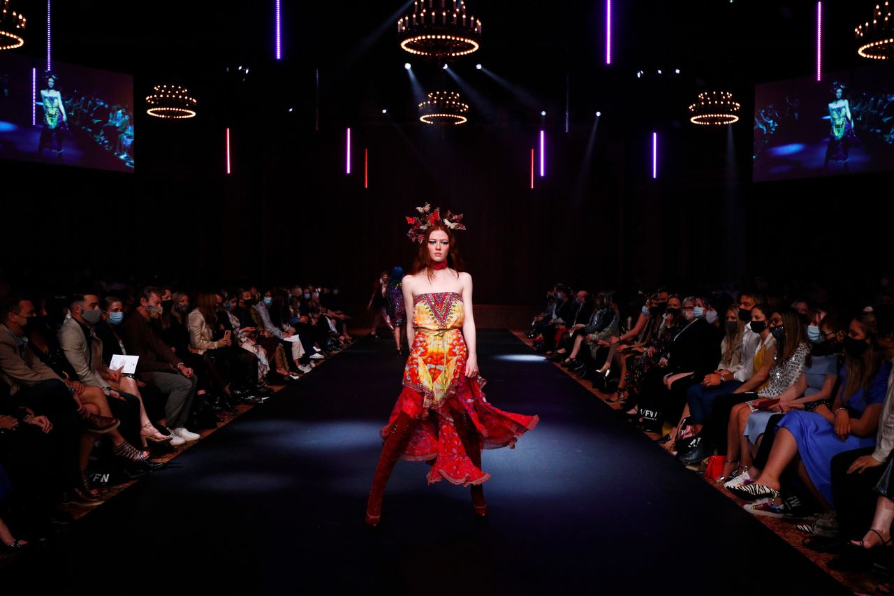 A model walks the runway in a design by Camilla during a fashion show in Melbourne on Monday, November 15.