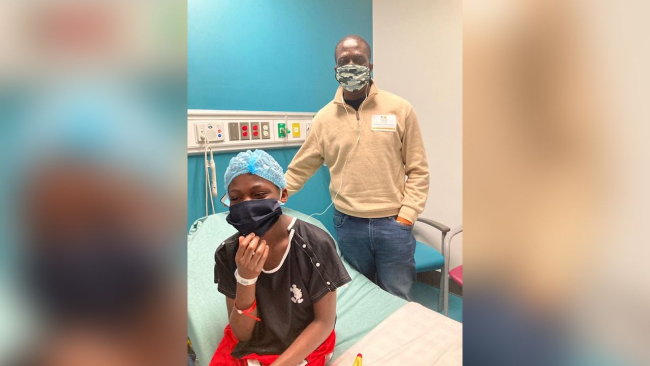 Abraham with his father while in the hospital.