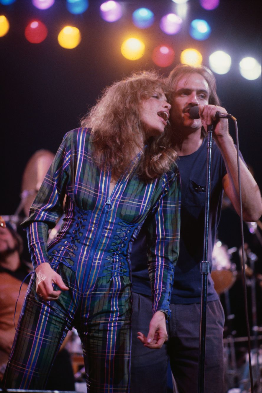 Simon and Taylor are pictured singing in 1980. The pair sang several songs together including, "Mockingbird," "Devoted To You" and "Close Your Eyes."