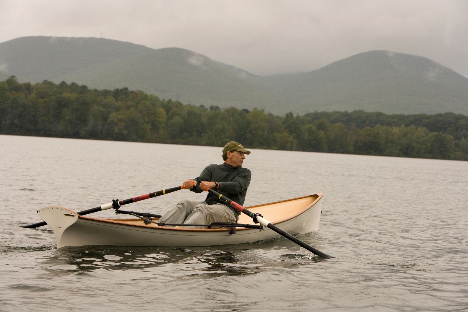 "How tough is James Taylor? He's tough enough to make a career out of being sensitive," said Taylor's brother, Livingston Taylor. Taylor, shown here, rowing near his home in the Berkshires, Massachusetts, in 2006.
