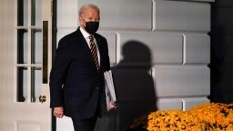 President Joe Biden walks out of the White House toward Marine One on the South Lawn of the White House in Washington, Friday, Nov. 12, 2021.